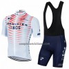 Completo Maglia + Pantaloncino con bretelle 2022 INEOS Grenadiers Manica Corta Bianco Rosso